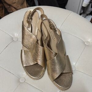 Via Spiga Metallic Gold Sandals